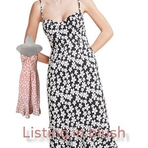 NWT Anthropologie x Hutch Jaquard Midi Daisy Dress in Blush